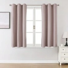1 pieza/2 piezas opcional, Cortina opaca tipo lino para sala de estar, cortina 100% opaca para dormitorio, cortinas oscurecedoras para sala de estar, ligera, de aislamiento térmico e impermeable, juegos de paneles de cortinas opacas para teatro en casa, comedor y fondo, con sujeción