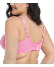 HSIA Minimizer Bra For Women - Plus Size Lace Bra Womans Full Coverage Bras Unlined Underwire Bra For Heavy Breast - 淺粉色 - 查看 10