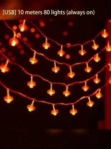 20 LED 红灯笼串灯，中国风仙女串灯，吊灯，适合新年、农历新年、派对装饰最佳礼物 - 紅色燈籠 - 查看 10