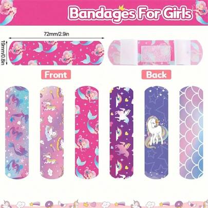 24pcs/60pcs/120pcs Cute Cartoon Breathable Self-Adhesive PE Waterproof Bandages, 6 Styles Available For Emergency Kit Bag