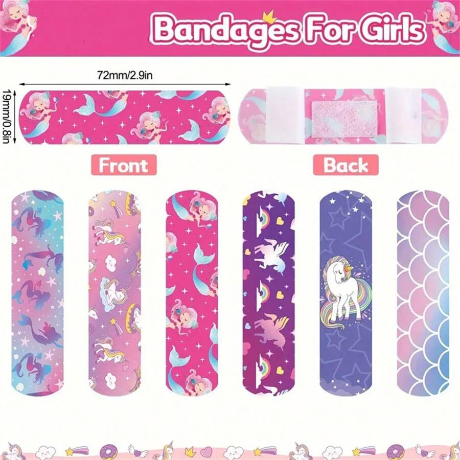 24pcs/60pcs/120pcs Cute Cartoon Breathable Self-Adhesive PE Waterproof Bandages, 6 Styles Available For Emergency Kit Bag - Multicolor - View 1