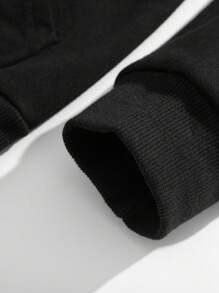 2er/Set Jungen Lässig Fleece Hoodie & Jogginghose Set, geeignet für Reisen und Hauskleidung im Herbst/Winter - Schwarz - Übersicht 8