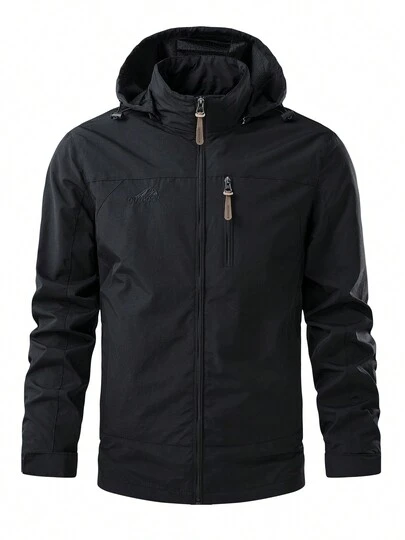  VAST&HAZY Waterproof Hooded Jackets Men's Outdoor Military Tactical Hoodies Retro Zipper Windbreaker Hiking Running Jackets Sweatshirt Sports Sweat-Shirts