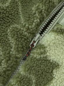 Balabala Boys' & Girls' Fleece Jacket Color Block Design For Fall/Winter 2024 - Green - View 10