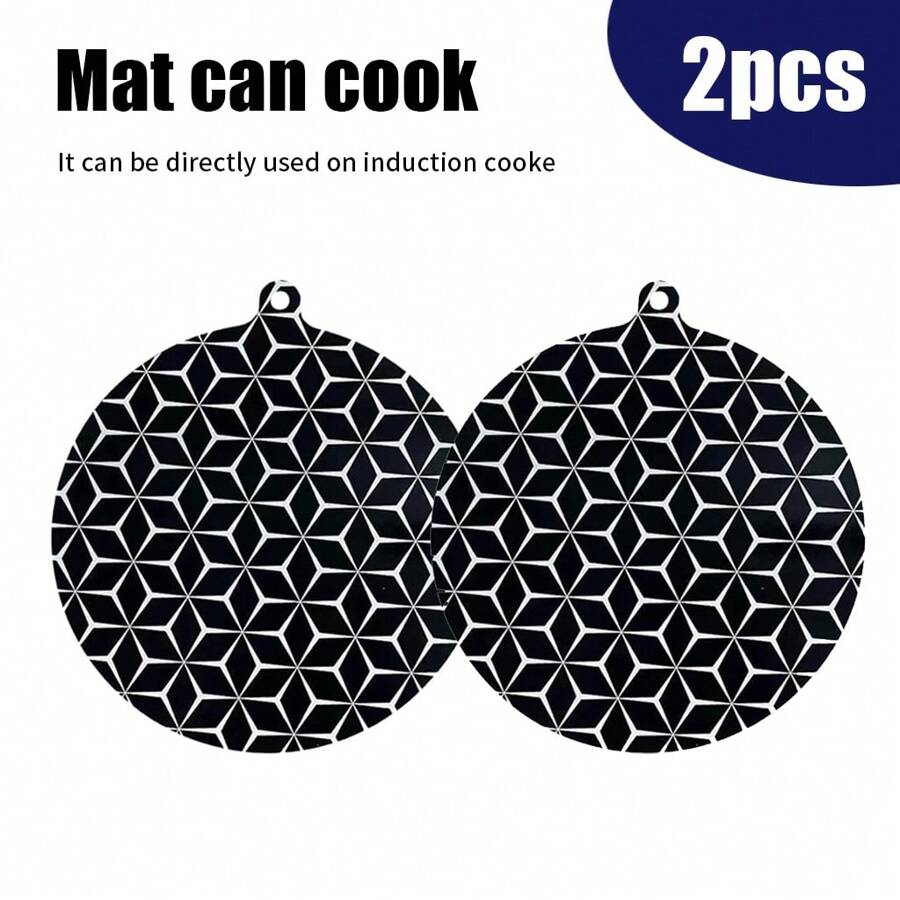 2pcs Nonstick Silicone Induction Cooker Mat, High Temperature