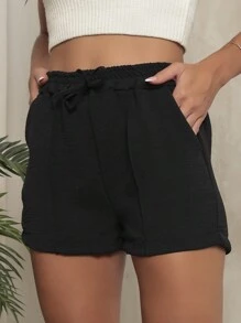 Duna Women's Shorts With Elastic Waistband - 黑色 - 查看 4