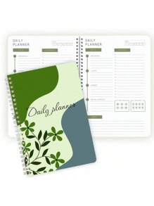 1 Stück Tages-Planer Notizbuch - spiralgebunden To-Do Liste Tracker, undatiert für Aufgabenpriorisierung & Notizen, Schul- oder Büromaterial, zurück in die Schulzeit