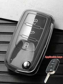1 pieza Funda Protectora de Llave Plegable de Coche TPU, Con 3 Botones, Adecuada Para Accesorios de VW Para Polo Para Golf Para Passat, No Adecuada Para Coches Peugeot, Por Favor Consulte la Imagen de Botones Correspondiente Mostrada en la Imagen Principal Antes de Comprar - Multicolor - Ver 17
