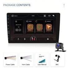 Single Din Car Stereo For Carplay For Android Auto 9 Inch Touch Screen Radio Head Unit Multimedia Player Car Audio Support FM Mirror Link USB+Backup Camera