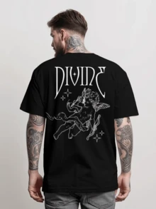 Divine Streetwear T-Shirt 100% Cotton Men's Shirt - màu đen - Xem 2