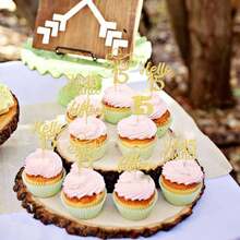 15 件 15 岁生日纸杯蛋糕装饰闪光 Hello 15 Mis Quince 纸杯蛋糕精选十五个甜蜜 15 蛋糕装饰 15 岁生日周年派对装饰用品金色 - 黃金 - 查看 4