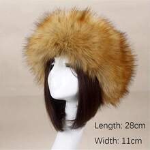 Furry Hollow Hat, Faux Fur, Fox Fur Hat Hoop Headband, Brimless Hat