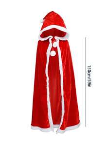 1 chiếc áo choàng trùm đầu màu đỏ lễ hội 150CM/90CM - Nhiều màu - Xem 3