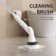 SOKANY 2024 New Bathroom Cleaner Brush, Shower Scrubber With Long Handle & Heads Replacement, Cleaning Supplies For Tub Shower Tile Floor