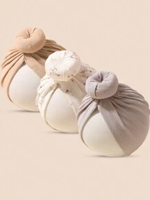 3 pièces Ensemble de chapeaux doux de couleurs bonbon pour bébés de 0 à 2 ans, bonnet de naissance