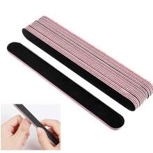 10 件装双面 100/180 粒度直指甲锉 - 黑色 - 查看 1