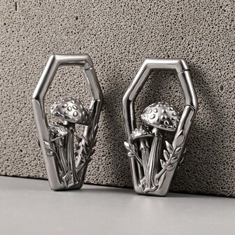 1 件装时尚不锈钢蘑菇耳坠挂钩扩张器拉伸器身体首饰穿孔耳环