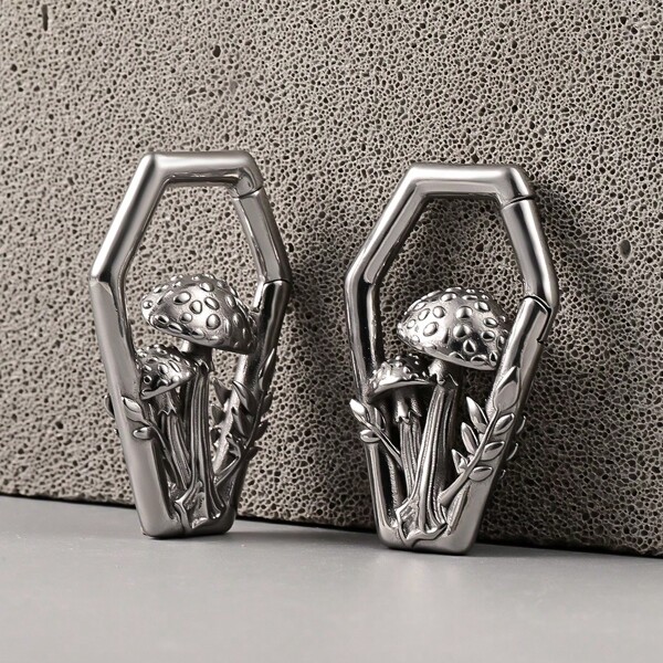 1pc Fashion Stainless Steel Mushroom Ear Weight Hanger Expanders Stretchers Body Jewelry Piercing Earring