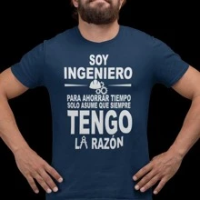 I'm An Engineer I'm Always Right Premium Combed Cotton T-Shirt - Navy Blue - View 2