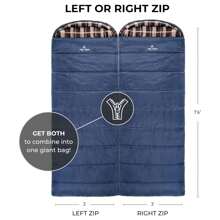 Celsius XL -25 Degree Right Zipper Sleeping Bag For Camping, Blue - Blue - View 2