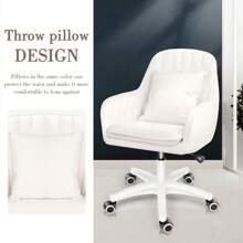 Cute Office Chair Home Computer Chairs Adjustable Task Chairs Modern Office Chair Makeup Chair 360° Swivel Computer Chair Mid Back Chair Living Room Chairs - White - View 7