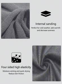 1 chiếc áo lót giữ nhiệt dài tay cổ lọ màu xám than cho mùa thu/đông - Màu xám đen - Xem 4