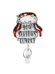 1 件圣诞徽章卷轴可伸缩，可爱雪人徽章夹，适合护士学生的最佳礼物 - 彩色 - 查看 1