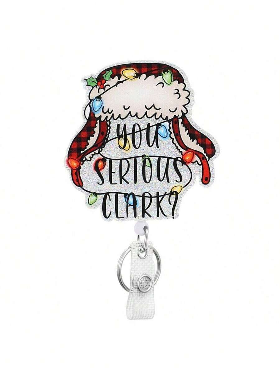 1 件圣诞徽章卷轴可伸缩，可爱雪人徽章夹，适合护士学生的最佳礼物 - 彩色 - 查看 1