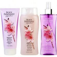 Body Fantasies Japanese Cherry Blossom By Body Fantasies Women Amber, Rose, Japanese Cherry Blossom Body Spray 8 Oz & Body Lotion 7 Oz & Body Wash 12 Oz - 無色 - 查看 1