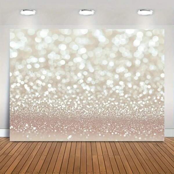 1 pieza Fondo de fotografía abstracto en oro blanco con puntos brillantes, utilería para estudio fotográfico de retratos, fiesta, Navidad y fondos dispersos de platino