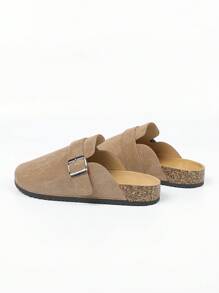 Sandálias rasteiras femininas de outono/inverno, com design minimalista e confortável, versáteis e casuais, estilo mule. - Camelo - Ver 9