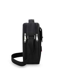 1 件高品质尼龙纯色男女通用单肩包，多层实用收纳设计，可调节肩带，拉链开合，时尚斜挎包，适合旅行、休闲、通勤、户外、商务、各种场合徒步旅行秋季圣诞节冬季礼物节日感恩节男士礼物大容量多功能便携式时尚休闲拉链包收纳包腰包腰带包邮差包骑行包腰包度假趣味礼物 - 黑色 - 查看 3