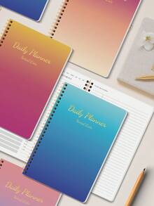 全新 1 件装每日日程安排器、每周和每日组织器，带每小时日程安排、工作和个人约会簿日记本、学年每周和每日计划器 - 彩色 - 查看 2