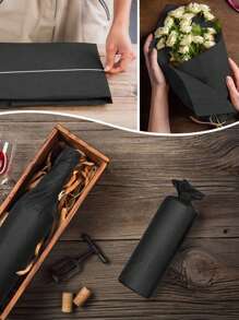 10/38张 50*60厘米 黑色雪梨纸礼品包装纸，婚礼礼品包装袋装饰纸，生日礼品包装用品雪梨纸，包装手工DIY材料，花束包装纸，鲜花包装纸，派对礼品包装，新娘送礼会婚礼礼品包装薄纸，万圣节节日装饰 - 黑色 - 查看 10