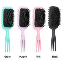 1 件装卷发定型梳，女士湿发梳，干湿发顺发梳，卷发造型梳，塑造和定型长发/波浪发/受损发质的卷发 - 彩色 - 查看 3