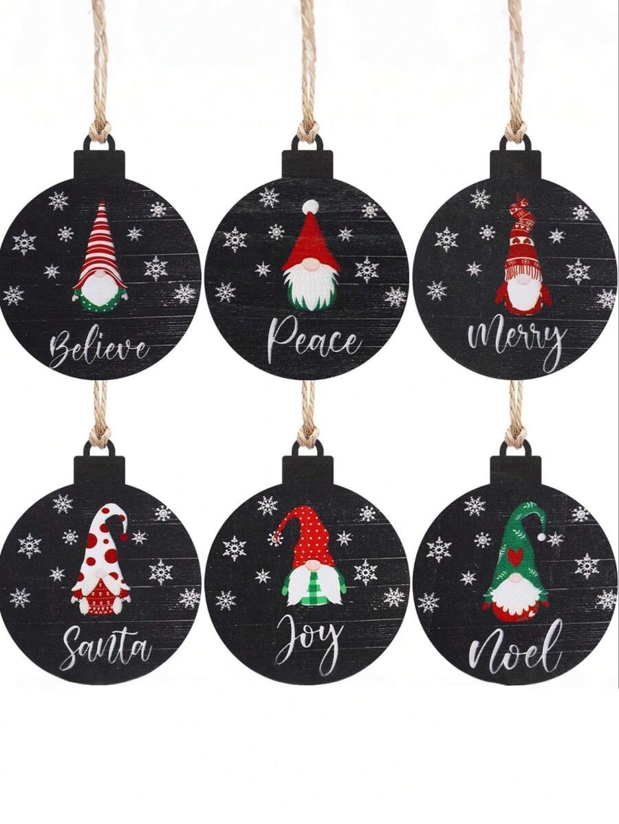 Đồ trang trí treo cây thông Noel, đồ trang trí bãi cỏ hai mặt có dây thừng, đồ trang trí treo sân ngoài trời (không phải hình cầu) cho đồ trang trí hiên nhà cây thông Noel (phong cách ấm áp)