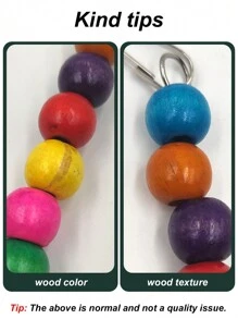1 Stück / 2 Stück bunte Perlen Schaukel Holzständer Sitzstange Papagei Kau- und Kratzspielsachen, sortierter Blumen Acryl Glocken Deko, geeignet für Vögel in allen Jahreszeiten