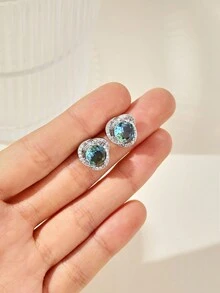 锆石耳夹耳环，多色非穿孔个性化趣味精致节日派对配饰，独特时尚女士日常珠宝 - 彩色 - 查看 34