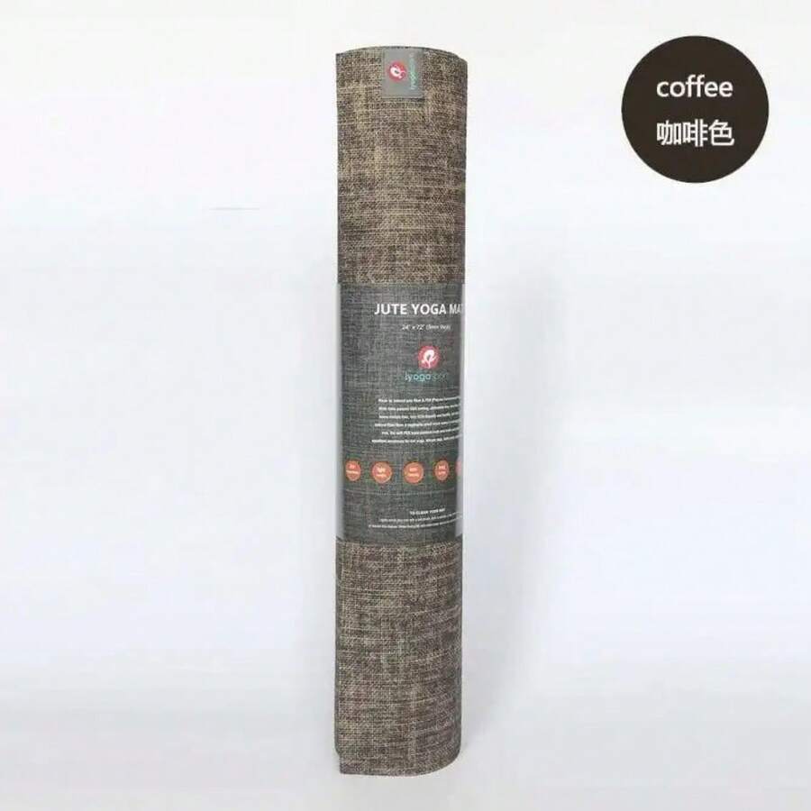 Natural Jute Yoga Mat 183 X 61 X 0.5cm Healthy Yoga Mat Wear-Resistant Non-Slip Fitness Mat - Coffee - View 1