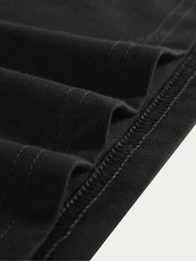 T-Shirt Loose, Versatile, Sophisticated, Modern, Breathable, Soft Printed Let's Get Cozy Men's Blouse Premium T-Shirt Fashion Casual Comfort Cotton - màu đen - Xem 4