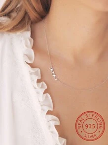 1 Stück 925er Sterling Silber Halskette mit Namensanhänger, Luxus Buchstabenanhänger, geeignet für den täglichen Gebrauch von Frauen, Urlaubsgeschenke, Partydekoration als Schmuckstück, ideal als Geschenk für Geburtstag, Familie, Jahrestag, perfekt als Geschenk für Paar, Freunde und Mütter, gold, stilvolle, farbige, ideale Geschenke für ihn, ideale Geschenke für sie, sie, Freund, Freundin, Vater, Mutter, Familie, Freunde, für Jahrestage, für Geburtstage, für Abschluss, für Abschlussball, für Partys, Muttertagsgeschenke für Frauen
