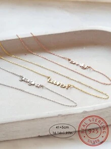 1 Stück 925er Sterling Silber Halskette mit Namensanhänger, Luxus Buchstabenanhänger, geeignet für den täglichen Gebrauch von Frauen, Urlaubsgeschenke, Partydekoration als Schmuckstück, ideal als Geschenk für Geburtstag, Familie, Jahrestag, perfekt als Geschenk für Paar, Freunde und Mütter, gold, stilvolle, farbige, ideale Geschenke für ihn, ideale Geschenke für sie, sie, Freund, Freundin, Vater, Mutter, Familie, Freunde, für Jahrestage, für Geburtstage, für Abschluss, für Abschlussball, für Partys, Muttertagsgeschenke für Frauen