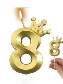 1 Nến sinh nhật hình vương miện vỏ sò vàng, Nến trang trí bánh kem cho tiệc từ 0-9 tuổi, Nến sinh nhật, Đồ trang trí sinh nhật, Chúc mừng sinh nhật, Nến bánh kem, Trang trí phòng - Vàng - Xem 12