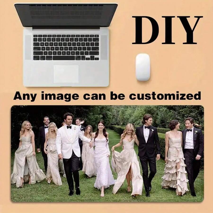 1 件定制圆形鼠标垫，带防滑橡胶底座，缝合边缘，适用于办公桌、游戏、办公室、家庭 - 送给朋友的完美礼物 - 彩色 - 查看 1