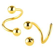 YUNY Piercing Twister Spiral Surgical Steel Mouth, Ear, Cartilage, Septum, Helix, Nose, Tragus - 銀色 - 查看 3