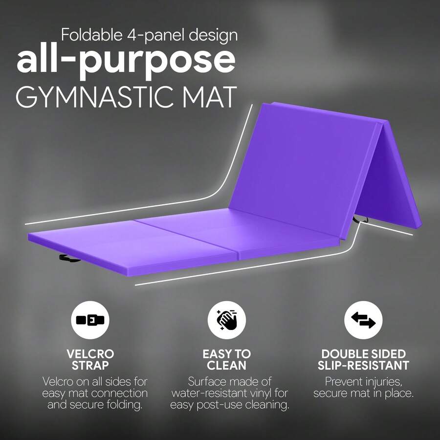 BalanceFrom 4' X 8' X 2" All Purpose Folding Fitness Gymnastics Gym Mat