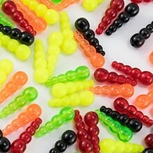 20 piezas de accesorios de pesca con cuentas de varias colores apiladas, cuentas de tope con forma de calabaza para pesca de depredadores