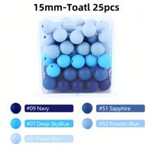 50 件霓虹硅胶珠子套件 - 12/15 毫米鲜艳圆珠混合套装，DIY 珠宝制作工艺配件，时尚装饰珠子，适用于笔饰、手链、项链、钥匙扣和多用途创意礼物 - 彩色 - 查看 20