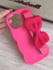 1 个粉色蝴蝶结腕带防震手机壳适用于 Apple iPhone 11、iPhone 12 Pro Max、iPhone 14 Pro Max、iPhone 15 等型号 - 彩色 - 查看 3