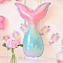Trang trí sinh nhật nàng tiên cá - Bóng bay nhôm polyester hình vỏ nàng tiên cá, Thích hợp cho trang trí tiệc theo chủ đề nàng tiên cá, Trang trí tiệc sinh nhật, Trang trí đám cưới, Kỷ niệm, Trang trí Giáng sinh - Bộ đồ nàng tiên cá - Xem 7